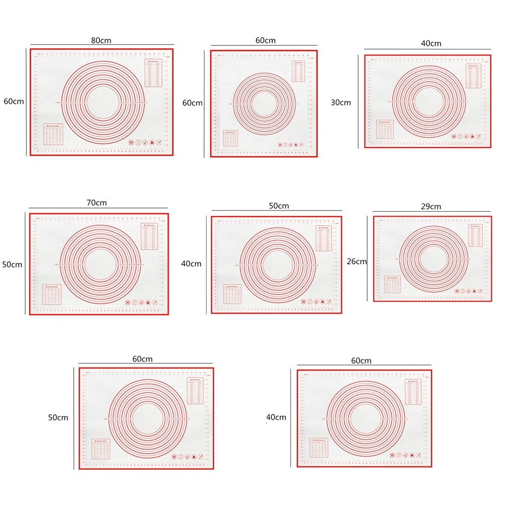 Siliconen Bakken Mat Pad Bakplaat Pizza Deeg Maker Gebak Keuken Gadgets Non-stick Rolling Deeg Mat Koken Gereedschap bakvormen