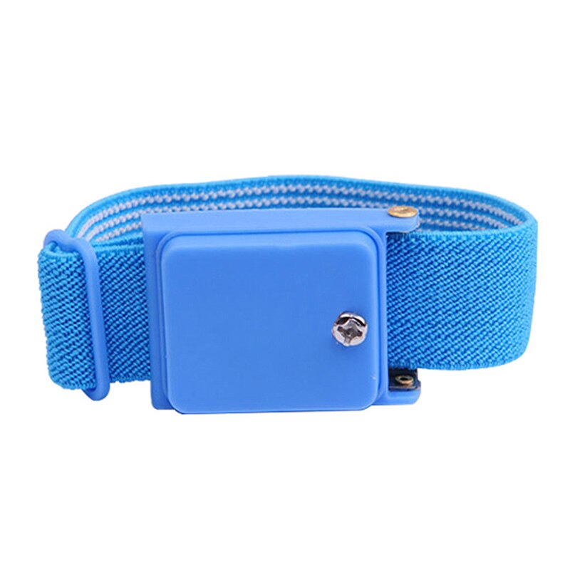 Azul anti estática pulseira de pulso sem fio eletrostática pulseira ajustável braço acessórios para mulheres pulseiras masculinas