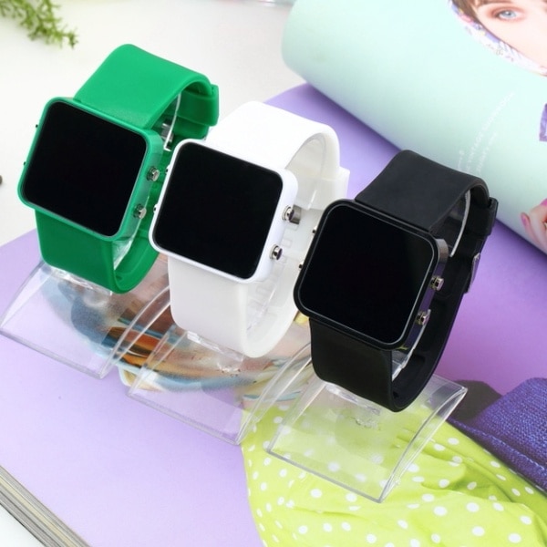 Multi Kleuren Led Horloge Unisex Sport Led Spiegel Horloges Display Siliconen Mannen Vrouwen Horloge XRQ88