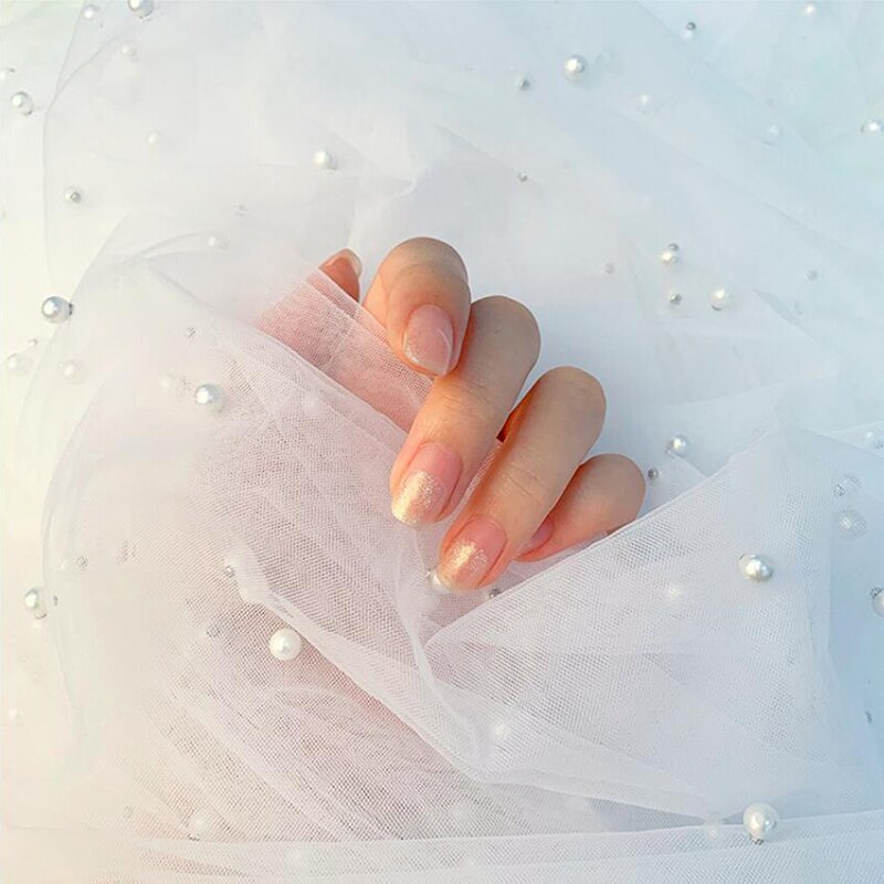 180Cm * 100Cm/Pc Mooie Parel Tule Stof Praktische Kleding Sluier Decoratie Materiaal Diy Handwerk Naaien Mesh levert: White