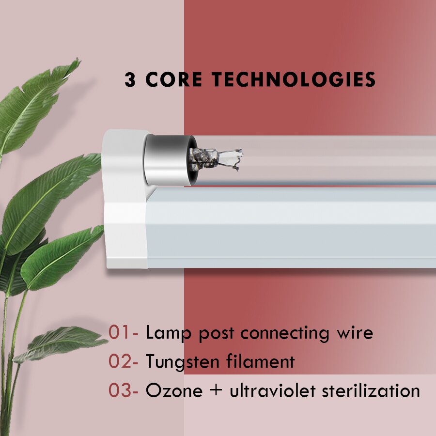 Ozone UV Sterilizer UVC Disinfection Light Bactericidal Lamp Ultraviolet Quartz Germicidal Lamp 110V/220V 6W 8W T5