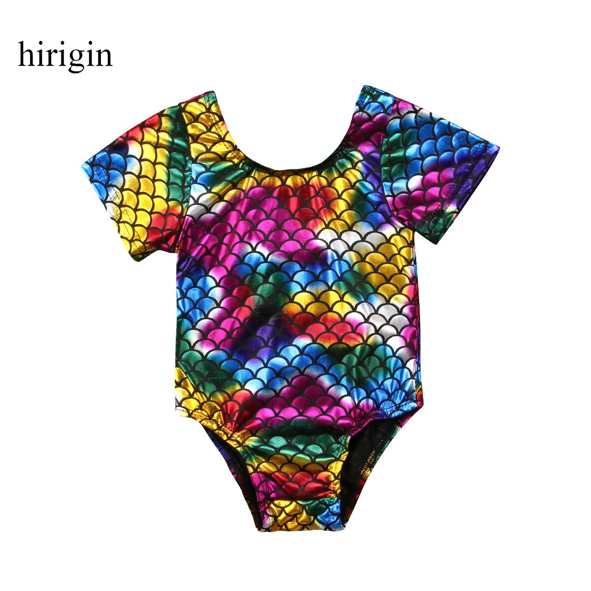 Hirigin baby pige badetøj tema havfrue baby børn badedragt havprinsesse skala baby badedragt strandtøj: Fisk skala / 0 to 6 m