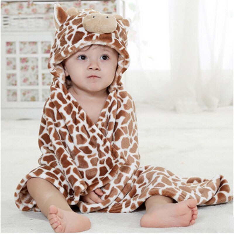 0-2 Years Old Spring and Autumn Animal Shapes Pink KT / Coffee Cow / Panda / Frog / Yellow Duck Flannel Cloak Monolayer TRQ0214