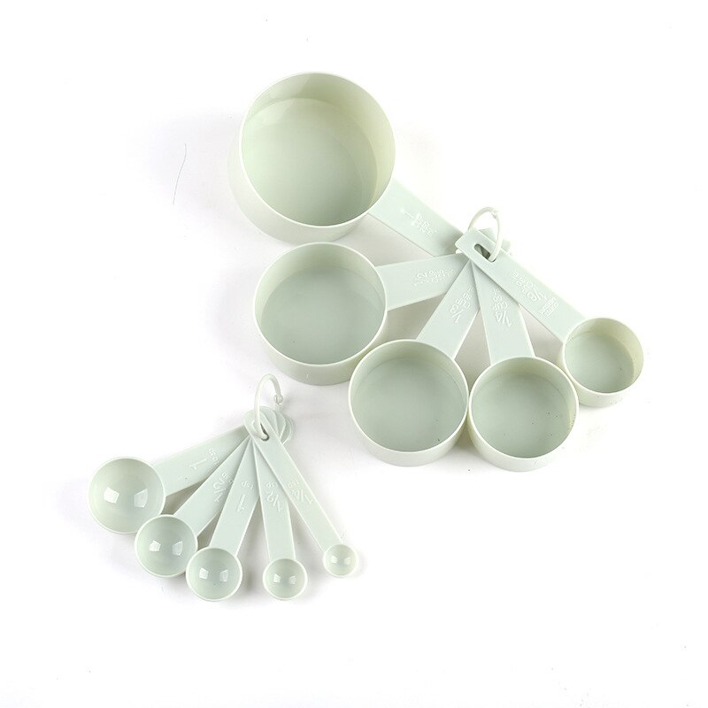 10pcs Kitchen Measuring Tool Red Pink Green Cooking Measure Cups Spoons 1-200 g Cake Baking Tools Kitchen Cooking Tool: Green