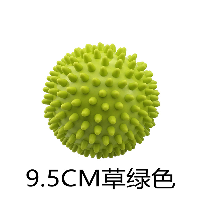 JUFIT 7.5CM/9.5CM PVC Massage Acupoint Grip Ball Point Nail Fascia Yoga BalL Body Building Ball Hedgehog Ball: Green9.5cm