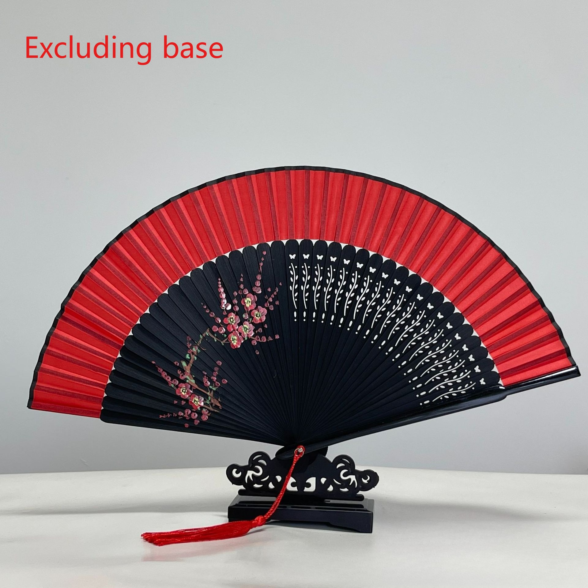 retro bambusowy wachlarz składany, wachlarz origami w kształcie serca z drewnianą ramką i białymi papierowymi łopatkami, wachlarz w drewnianej ramce, dekoracja bambusowa: czysty biały