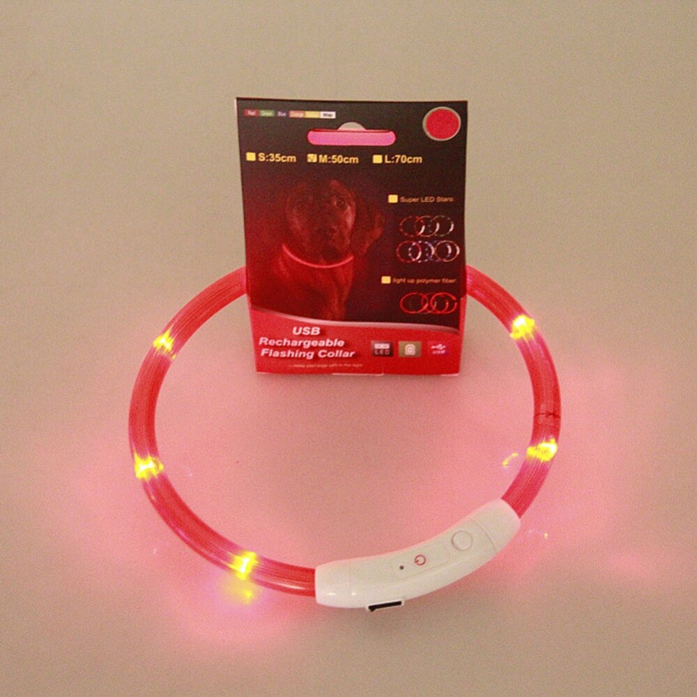 Wiederaufladbare USB LED Blinklicht Band Gürtel Sicherheit Haustier Hund Kragen AA