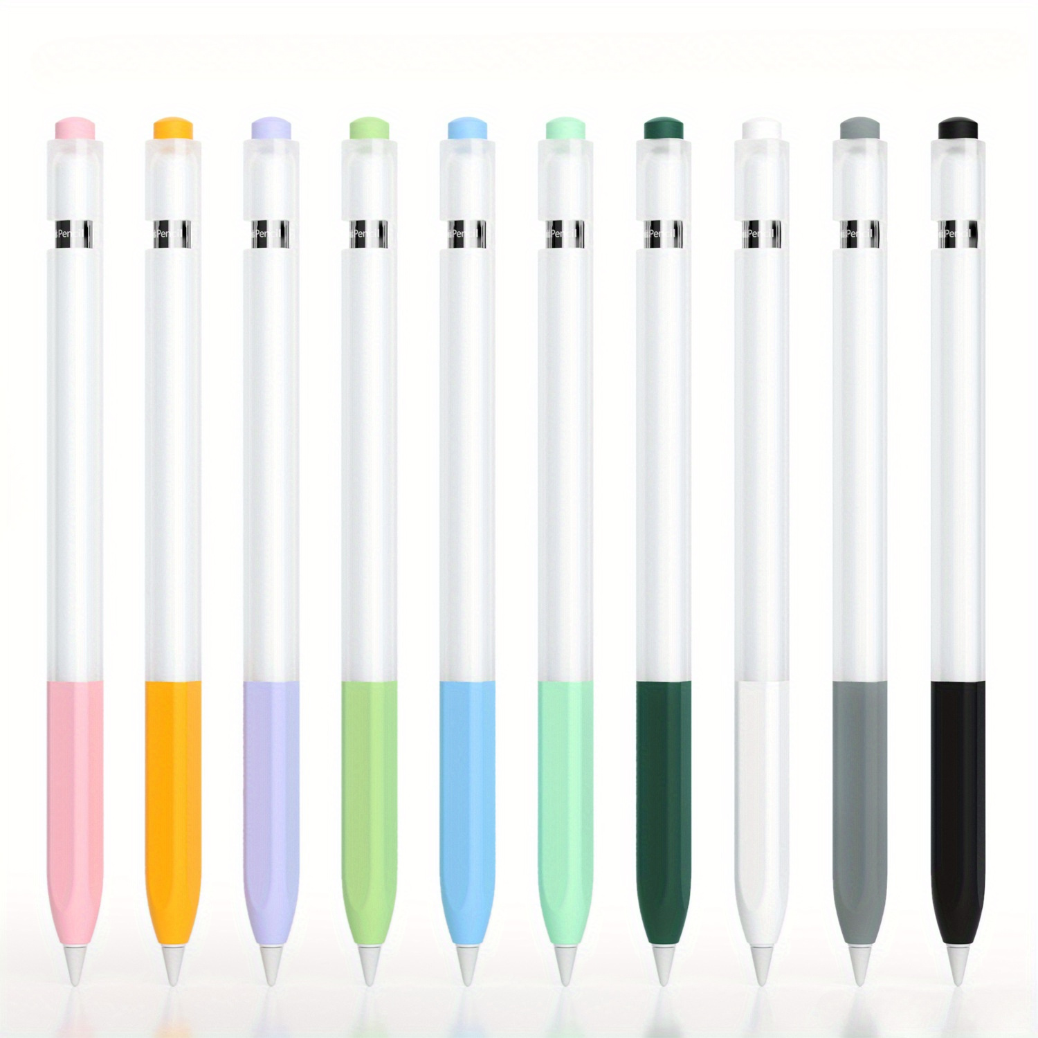 Funda protectora para bolígrafo, para iPad Pencil 1 generación, gelatina antideslizante de silicona translúcida para estuche para lápices Apple