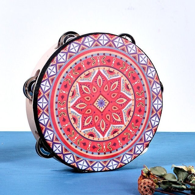 Cloches de Style ethnique, tambour à motifs colorés pour enfants et adultes, Performance sur scène Portable, Instruments de musique pour débutants,: E