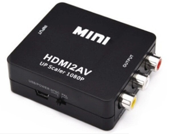 1080P Mini Video Converter Rca Av Naar Vga Video Converter Conversor Met 3.5Mm Audio AV2VGA/Cvbs + audio Naar Pc Hdtv Converter: Black