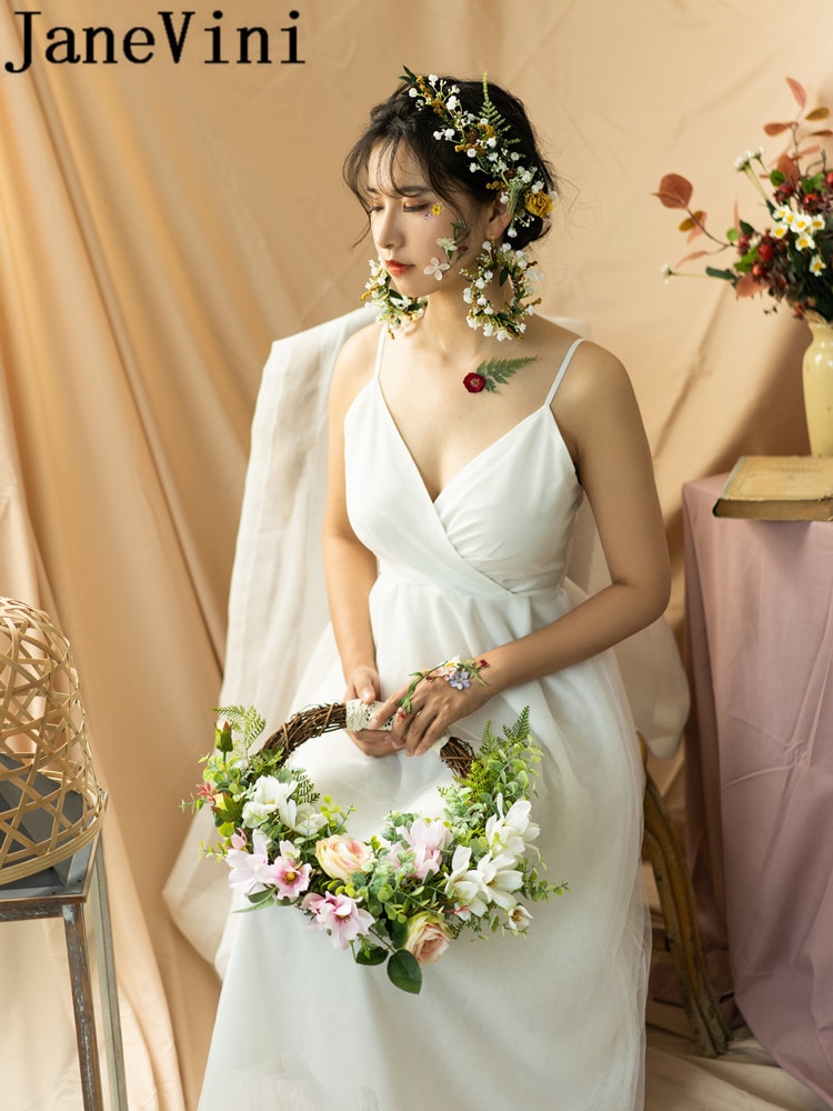 JaneVini Ronde Bruiloft Krans Bruidsboeketten Roze Kunstmatige Bloemenmand Bruid Boeket Bruidsmeisje Zijde Bloem Boeket Klopper