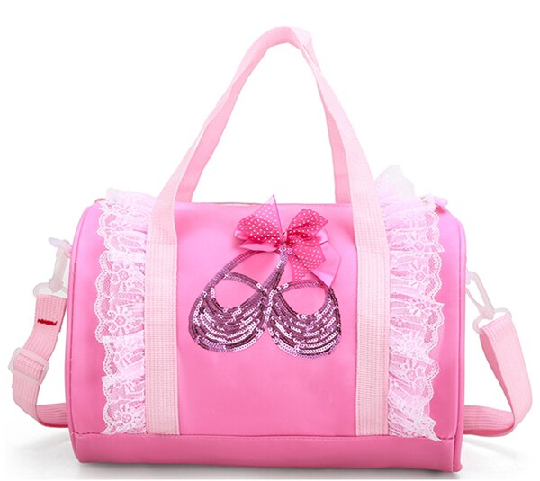 Purple Girls Embroidery Canvas Ballet Bag for Girls Pink Ballet Handbags for Children Ballet Shoes Shoulder Bag Kid Dancing Bags: Pink