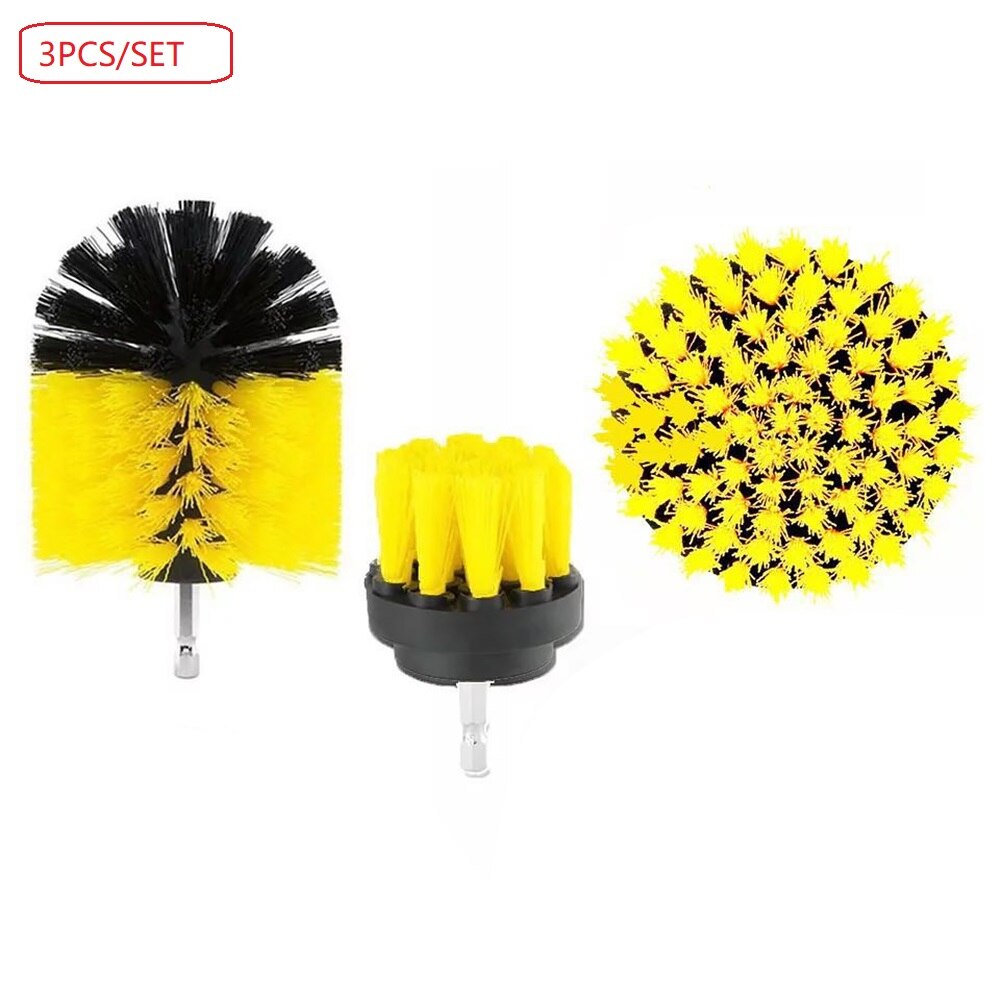 10/13Pcs Elektrische Boor Borstel Scrub Pads Kit Boor Borstel Bijlagen Set Tegel Scrubber Schuursponsjes Huishoudelijke Schoonmaakmiddelen tool: 3PCS