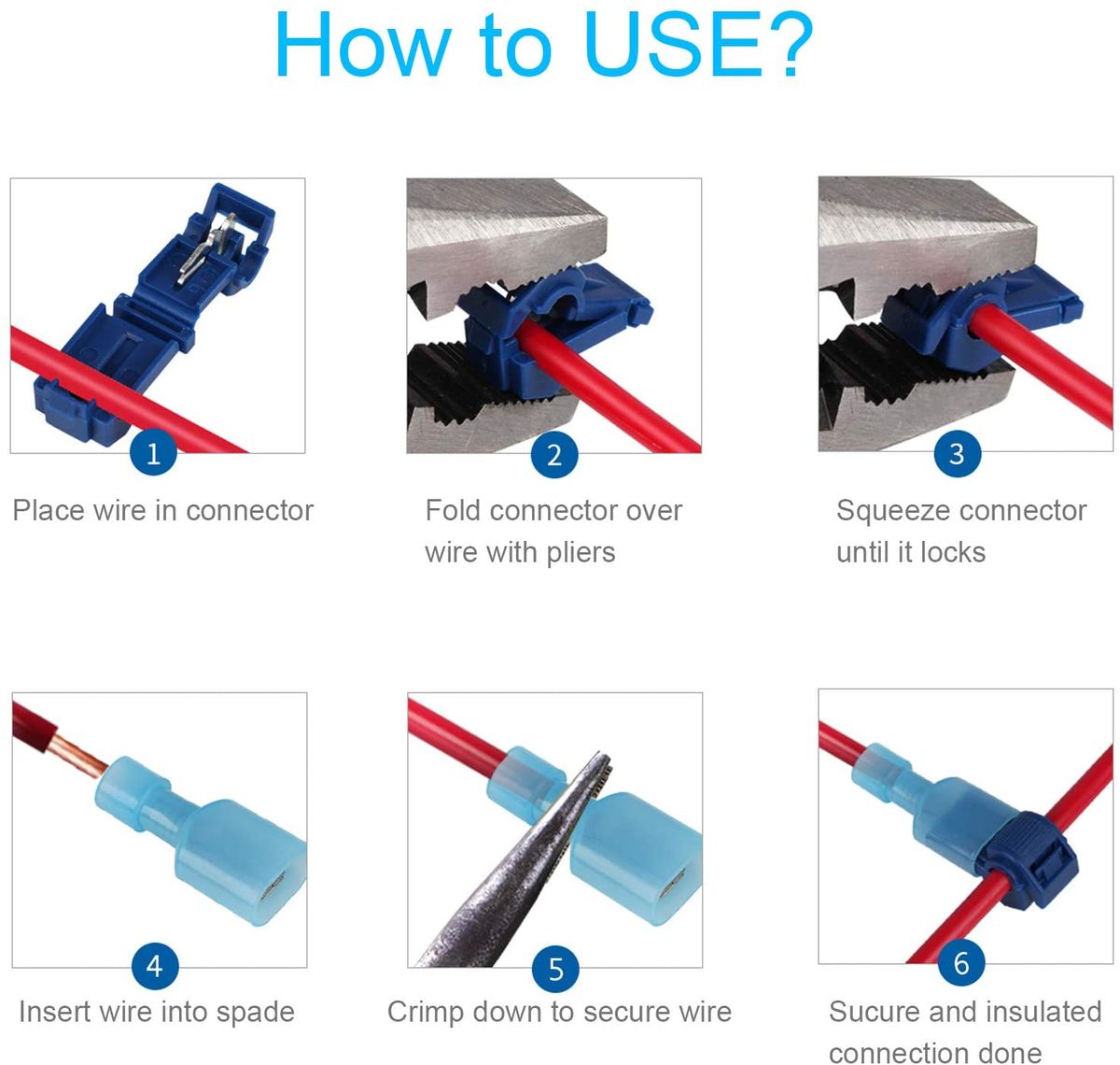 Pneumatic plugs 120 POWER T-Tap cable connectors Self-insulating Quick Connector cable clamps Insulated Quick Coupling cable