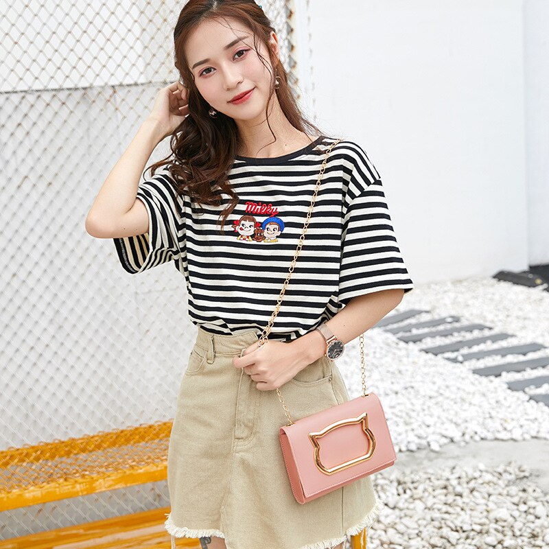 Kvinner skulderveske pu lærvesker kvinner vesker jenter tegneserie kattform klaff crossbody bag til jenter håndvesker