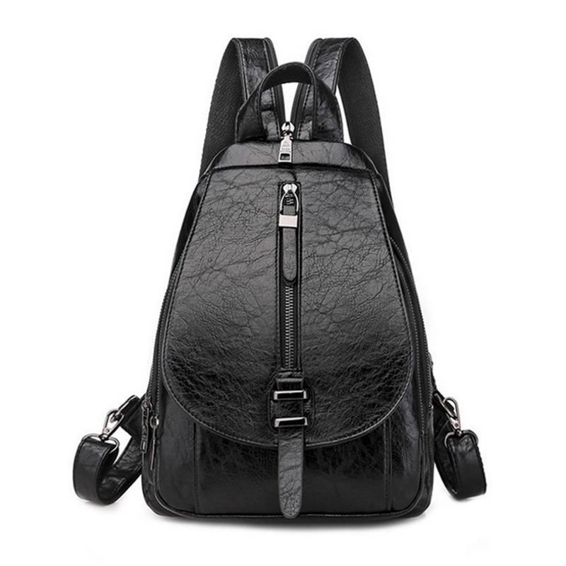 sac à dos femmes en cuir sacs à dos femme sac à bandoulière grand sacs d'école pour adolescentes voyage sac à dos: black-2