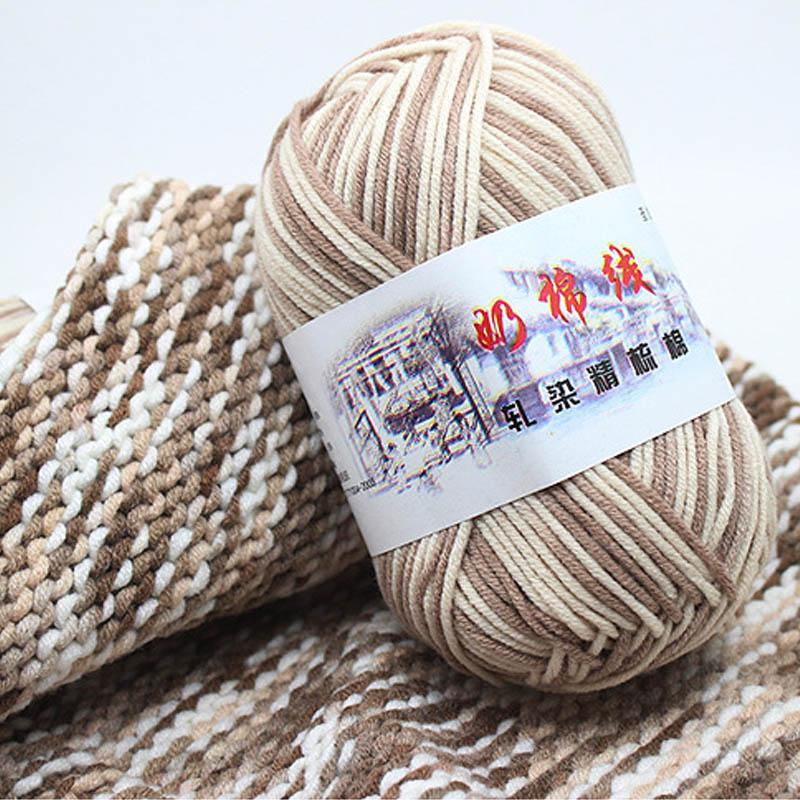 50g/ball Dik #5 Sectie-verven Midden-dikke Melk Katoenen Zachte Baby Garen hand Breien Haak Baby Wollen FZ04
