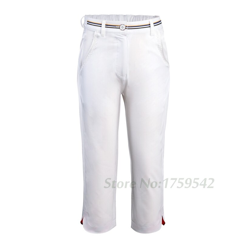 Neue freundlicher Golf Capri Hosen Mädchen Beschnitten Schlauch Golf Bekleidung Mädchen Sommer kurze Hose Gute Gummiband Taille: Weiß / M
