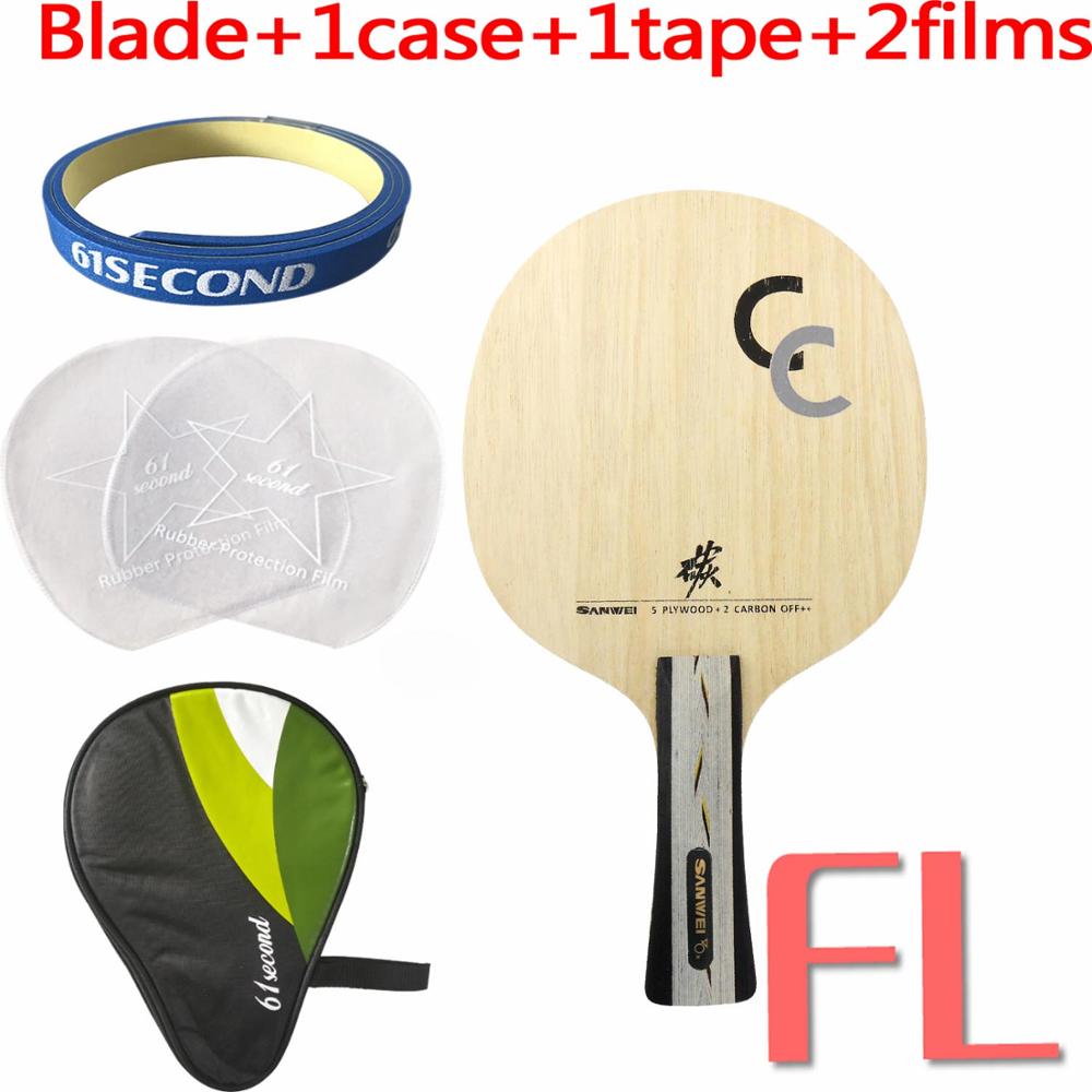 SANWEI CC Table tennis blade 5 wood+2 carbon OFF++ training without box ping pong racket bat paddle tenis de mesa: FL with H 1 case