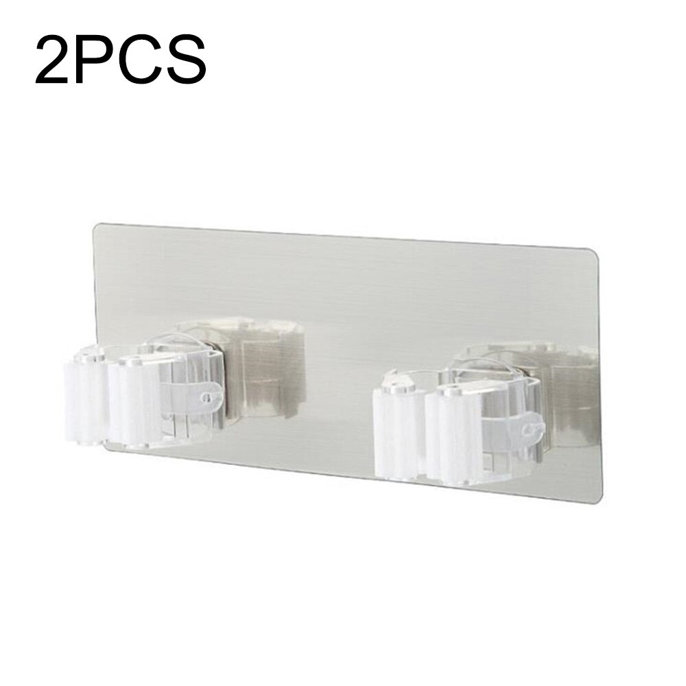 2PCS Mop Clip Practical Multi Purpose Hook Life Supplies Durable Household Tools Adhesive Wall Mount Mop Clip Broom Clip: Multicolor 2PCS A6