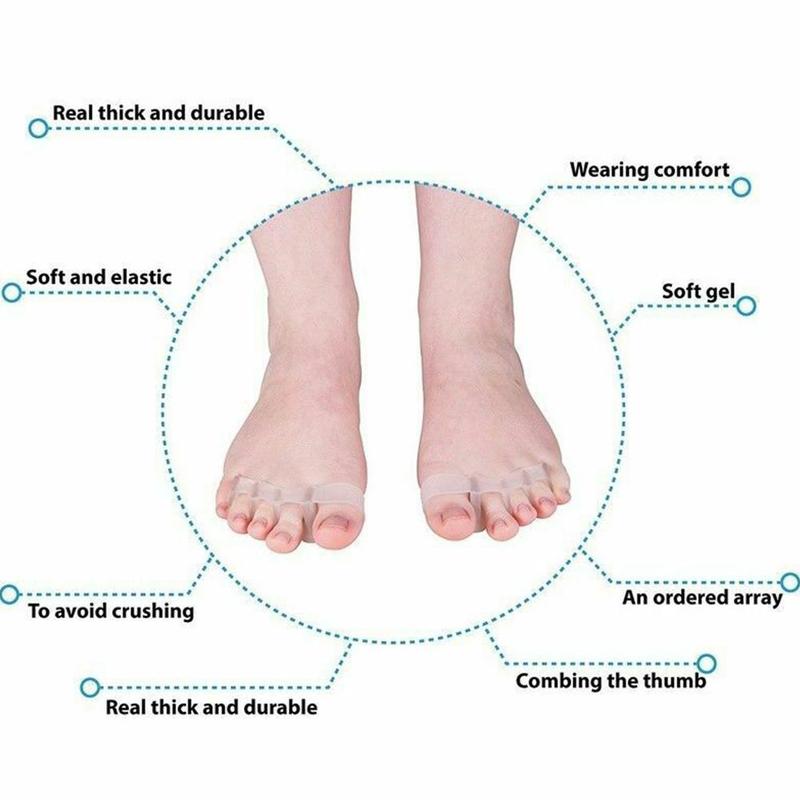 Hallux valgus korjaus pehmeä silikoni jalkojen hoito työkalu geeli bunion suoja varpaiden erottimet suoristus levitin korjaimet 1 pari