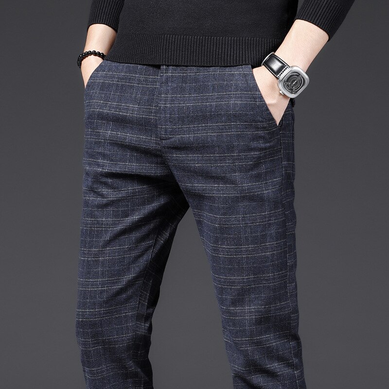 Lente herfst heren casual broeken merk zakelijke broeken herenkleding katoenen formele broeken heren