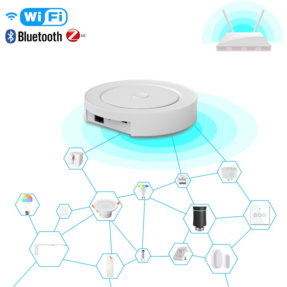 Smart Wired Multi Mode Gateway Tuya ZigBee BLE Bluetooth Mesh WiFi Hub Smart Home Bridge Smart Life APP Control remoto inalámbrico