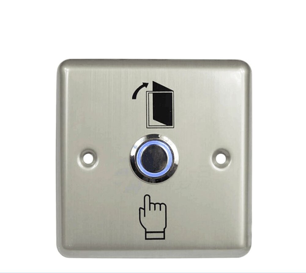 Roestvrij Stalen Deur Release Deur Exit Knop Met Blauwe Backlight Led Voor Toegangscontrole Systeem