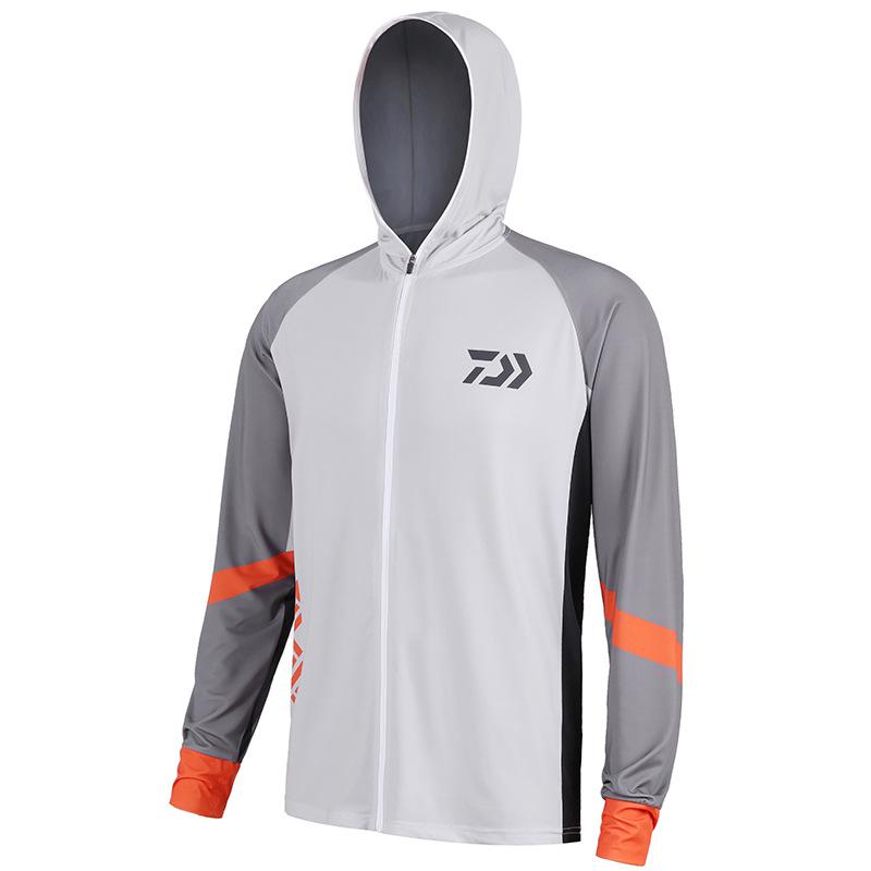 nueva camisa de pesca de verano a prueba de rayos ultravioleta transpirable movimiento hombre secado rápido manga larga pesca senderismo camisa: XXL