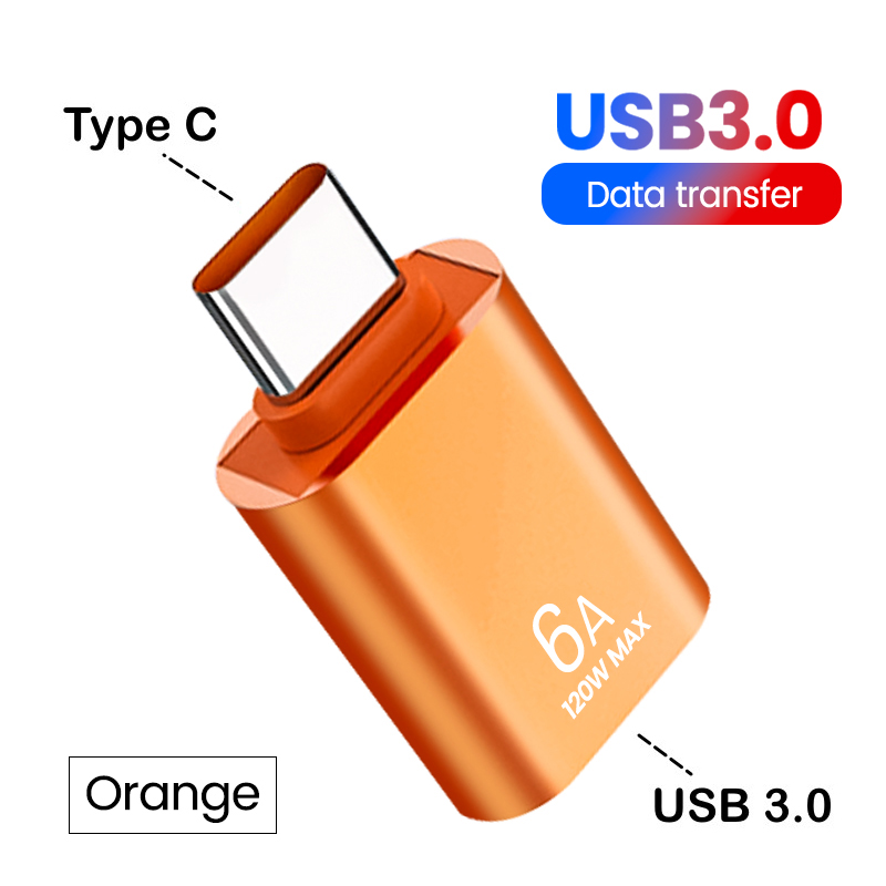 6-1szt. 6A Typ C żeński na USB A męski Adapter OTG Konwerter USB-C do Macbooka Xiaomi Samsung Oneplus Adapter złącza kablowego: Khaki