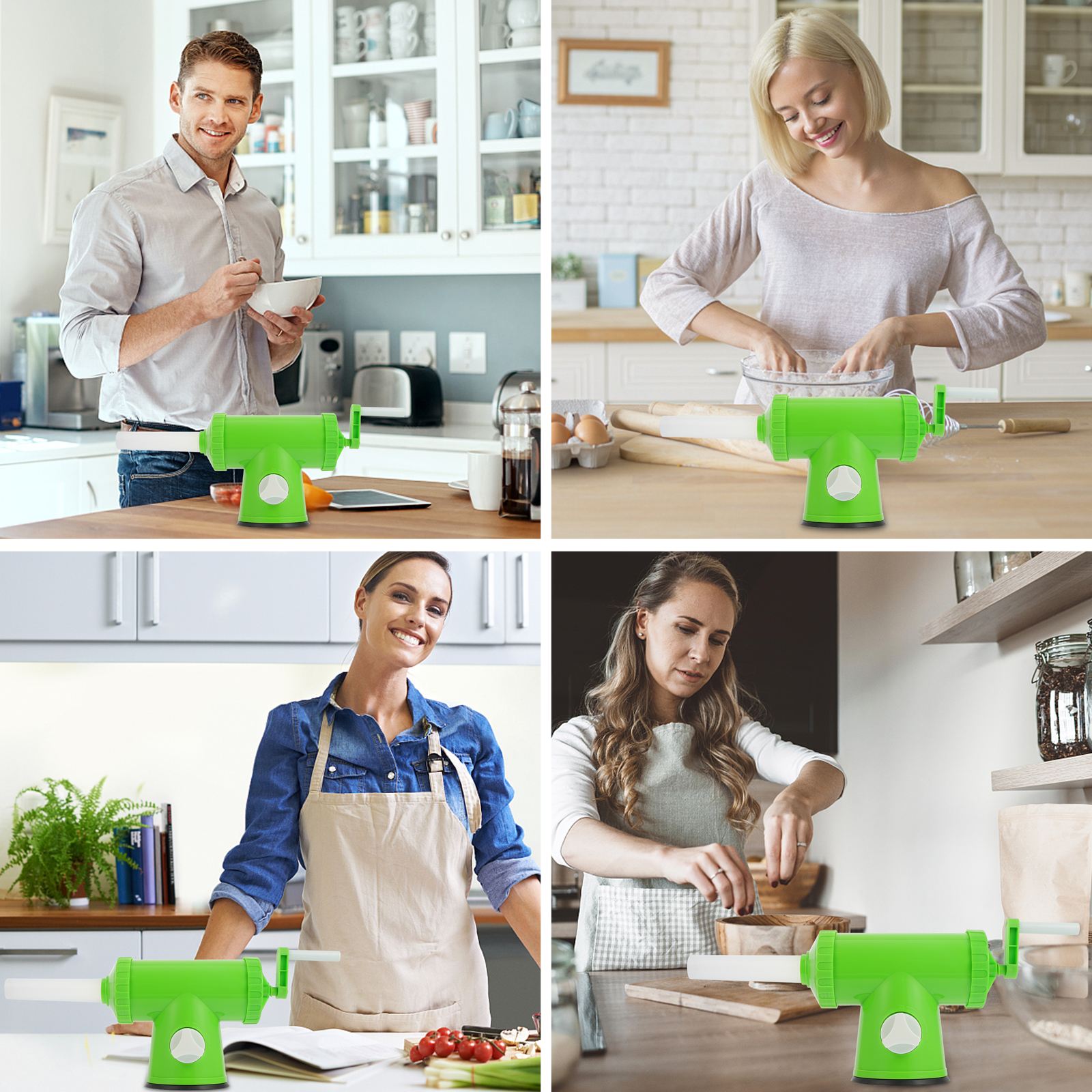 1 Set Manual Sausage Stuffer Kitchen Sausage Maker Sausage Filling Tool Hand Operated Funnel Pig Cattle Casing Enema Machine