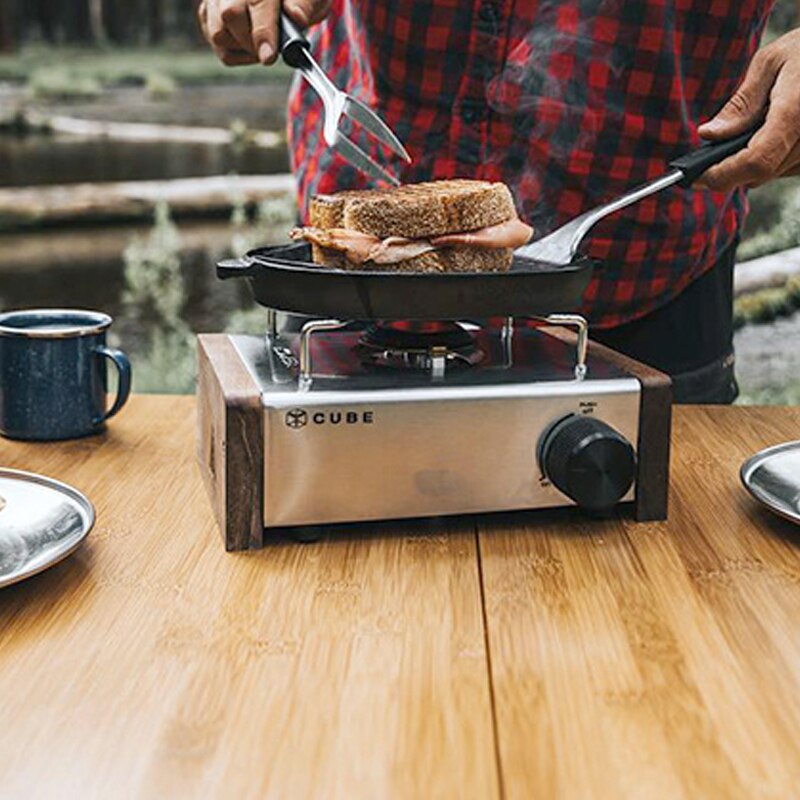 Tusen vindspis tillbehör för kovea kub dekorativa massivt trä sidospår utomhus camping gas spis diy tillbehör