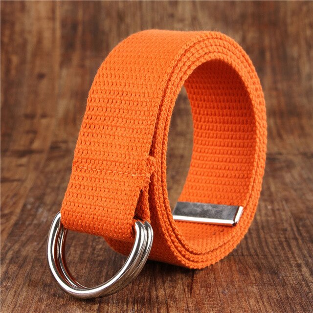 Beste Ybt Unisex Riem Canvas Legering Dubbele Ring Gesp Riem Verstelbare Outdoor Casual Multicolor Vrouwen En Mannen Riem: M Orange