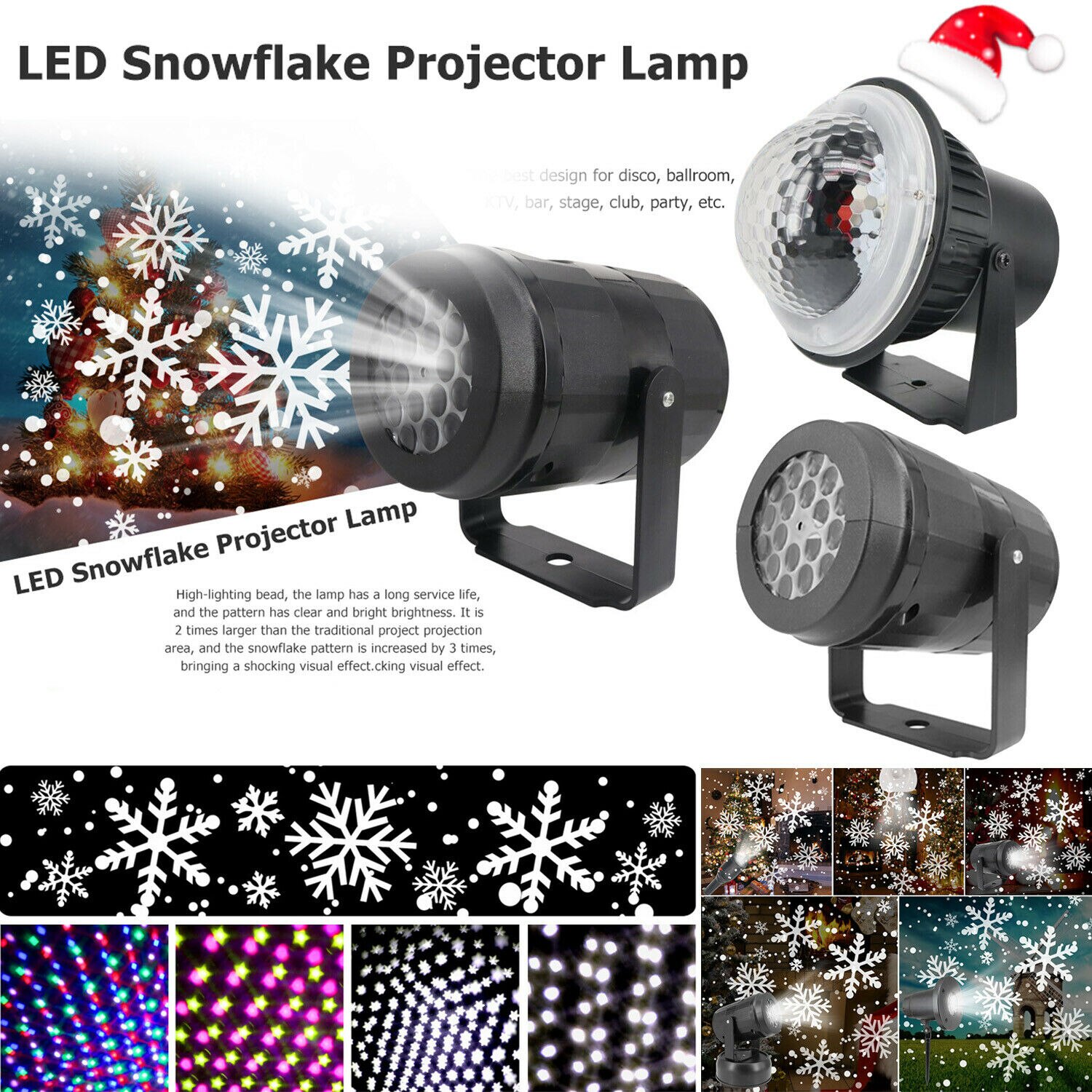 LED Schneeflocke Licht Weiß Schneesturm Projektor LED Bühne Lichter Weihnachten Atmosphäbetreffend Lampe Partei Liefert Weihnachten Dekoration