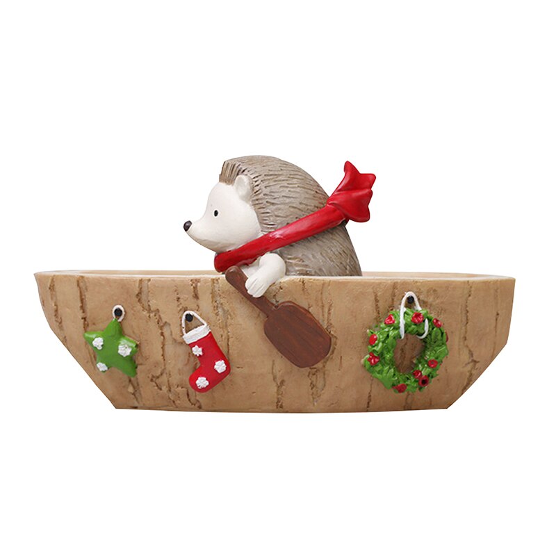 Kerst Egel Dagboek Bloempot Hars Desktop Cartoon Geglazuurd Succulent Plant Bloem Pot: 2