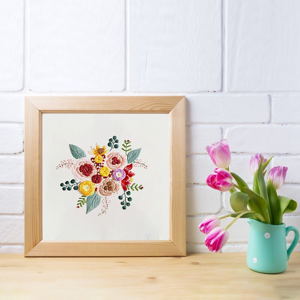 Handwerk Diy Stempel Bloem Pauw Handwerken Diy Katoenen Draad Borduurwerk Ingelijst Borduurwerk Kit Handwerken Craft