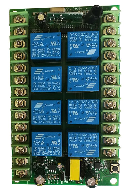 500M Ac 220V 8 Kanalen 8CH Rf Draadloze Afstandsbediening Schakelaar Afstandsbediening Ontvanger Zender 8CH Relais 315/433 Mhz: Black / 433MHZ