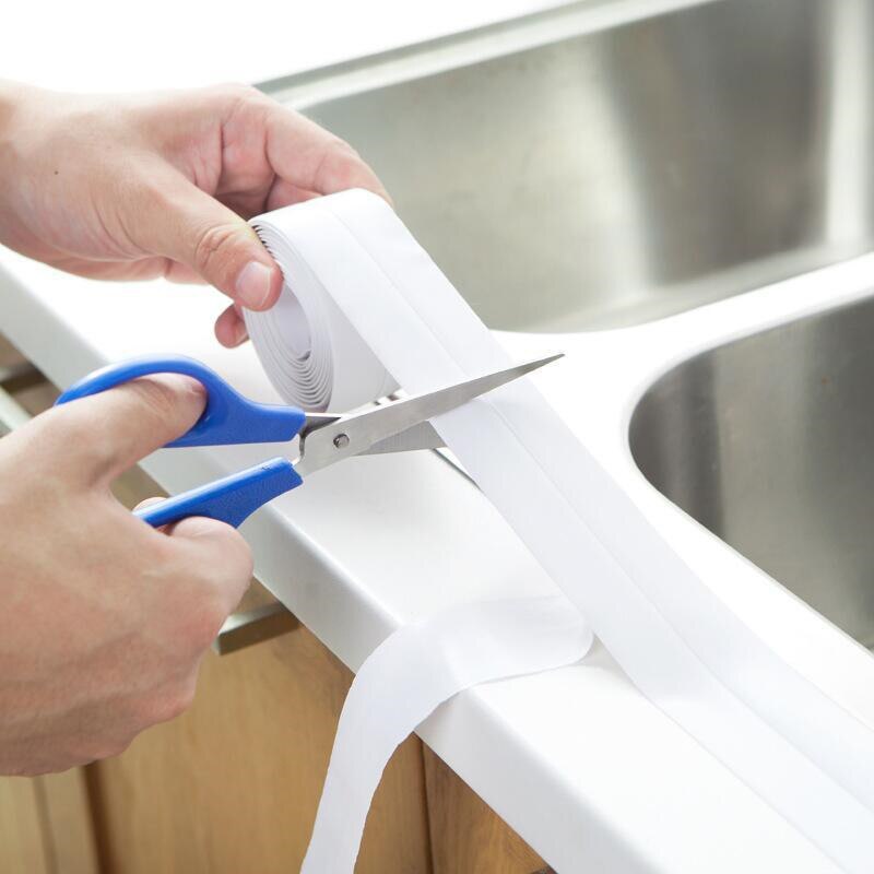 Fregadero de Cocina impermeable moho fuerte autoadhesivo cinta transparente bao crevicio tira autoadhesiva piscina Junta de Agua