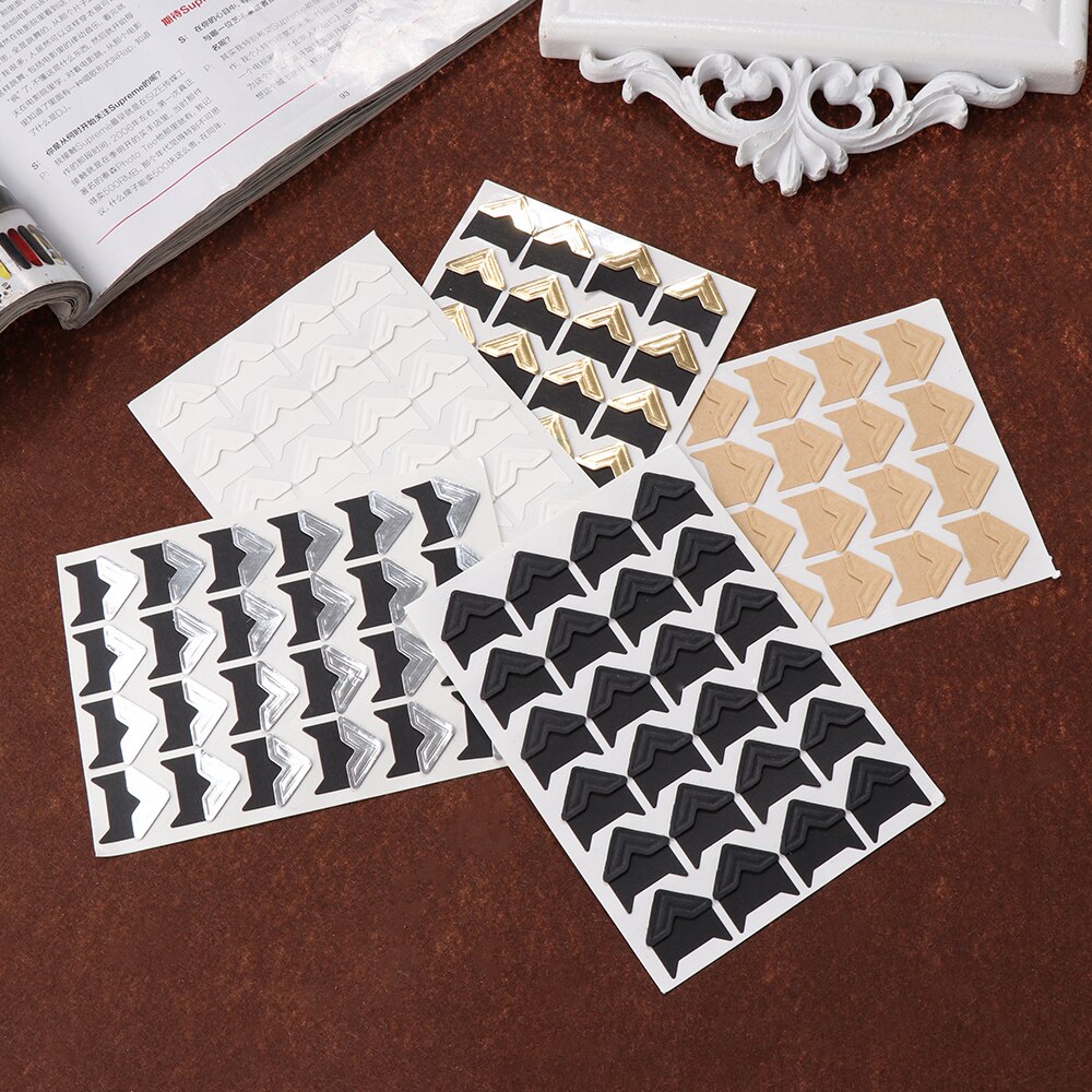 72pcs Vintage Photo Album Scrapbook Photo Corner Protectors DIY Handmade Sticker Decor for Scrapbooking