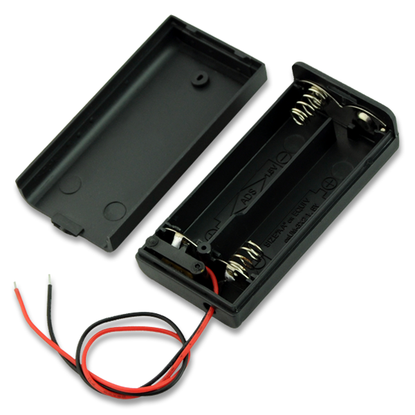 1Pc 4/3/2x AA Durable Plastic Battery Holder 4 Size Portable AA Battery Box Case Wire Supports 1.2V 1.5V Battery: 2x AA