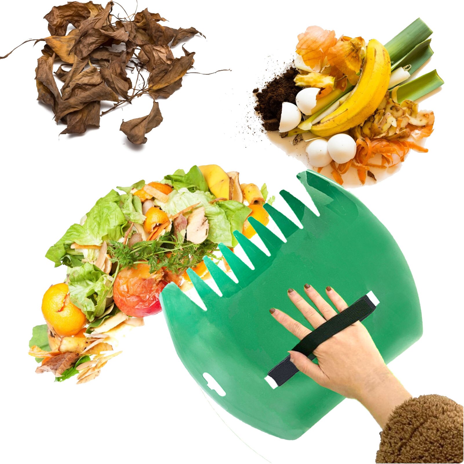 1 Pair Leaf Picking Rake Garden Garbage Cleaner Tools Large Leaf Grabber For Easy To Grab Leaves Debris And Body Protection