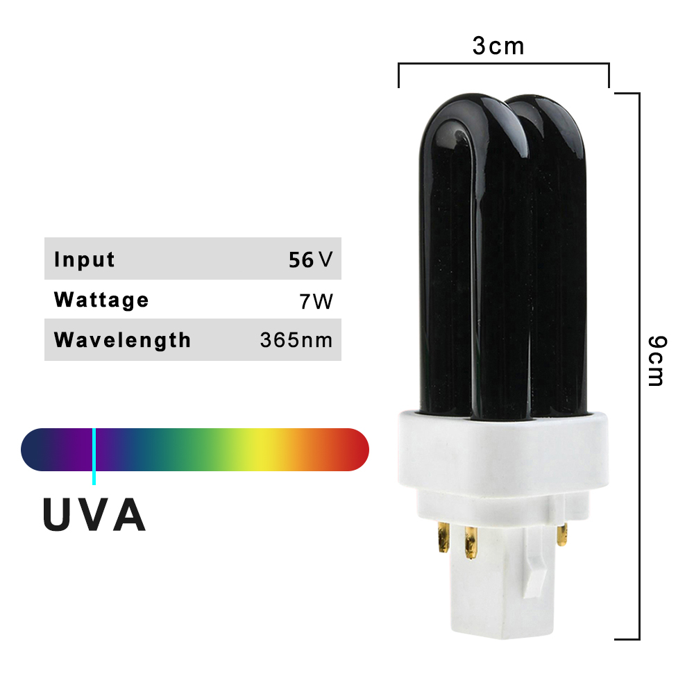 Muggen Killer UV Lamp 4 Pins 365nm Ultraviolet Licht Reserve Muggen Lamp Buis U-vormige Bug Zapper Blacklight 7W 220V