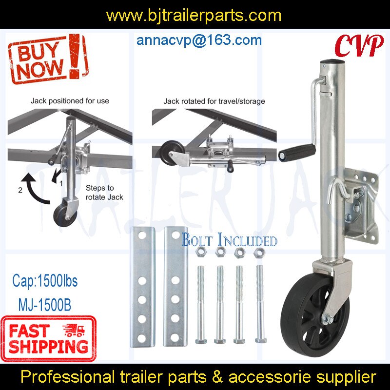 CVP jockey wheel, trailer jockey wheel, trailer jack, single wheel jockey wheel, 1500LBS