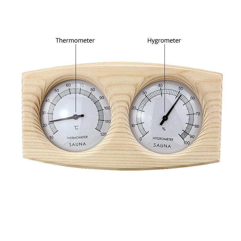 Sauna-Thermometer Humidity-Temperature-Measurement Dial Indoor-Room-Accessory Wood