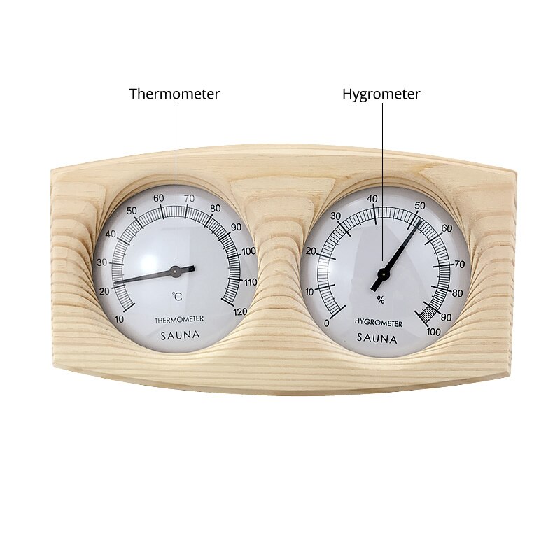 thumbnail image 2 of Sauna Thermometer & Hygrometer 2-in-1 - Fahrenheit Dial For Steam Rooms & Infrared Saunas 2 of 14
