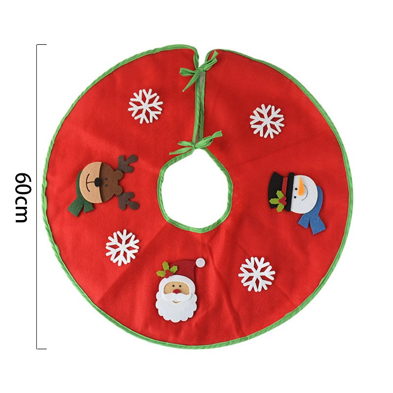 46/60/78/90cm røde hvite juletreskjørt plysj treskjørt i nåovnsstoff til juledekorasjon jul hjemmeinnredning gulvmatte: A03-60cm- røde