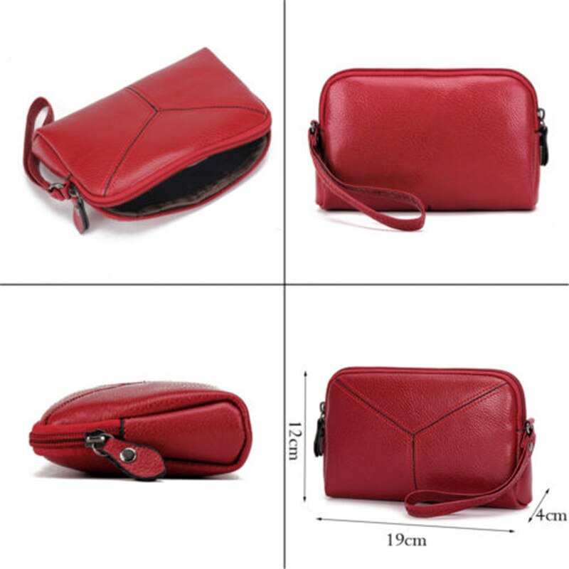 Dames lange portemonnee leren portemonnee telefoon tas rits kaarthouder handtas clutch
