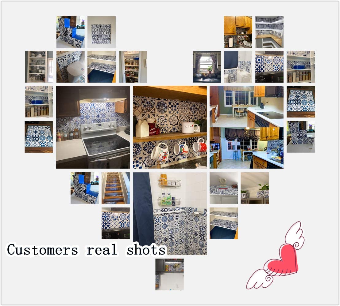 LUCKYYJ Peel and Stick Removable Vinyl Film Waterproof Contact Paper for Kitchen Cabinet Backsplash Self Adhesive Wall Stickers