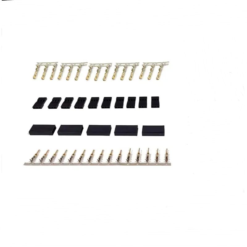 Connecteur de récepteur Servo Jr Futaba, 5/10 paires, prise avec serrure et bornes mâles et mâles et femelles plaquées or, Kit de broches à sertir pour batterie RC: WHITE