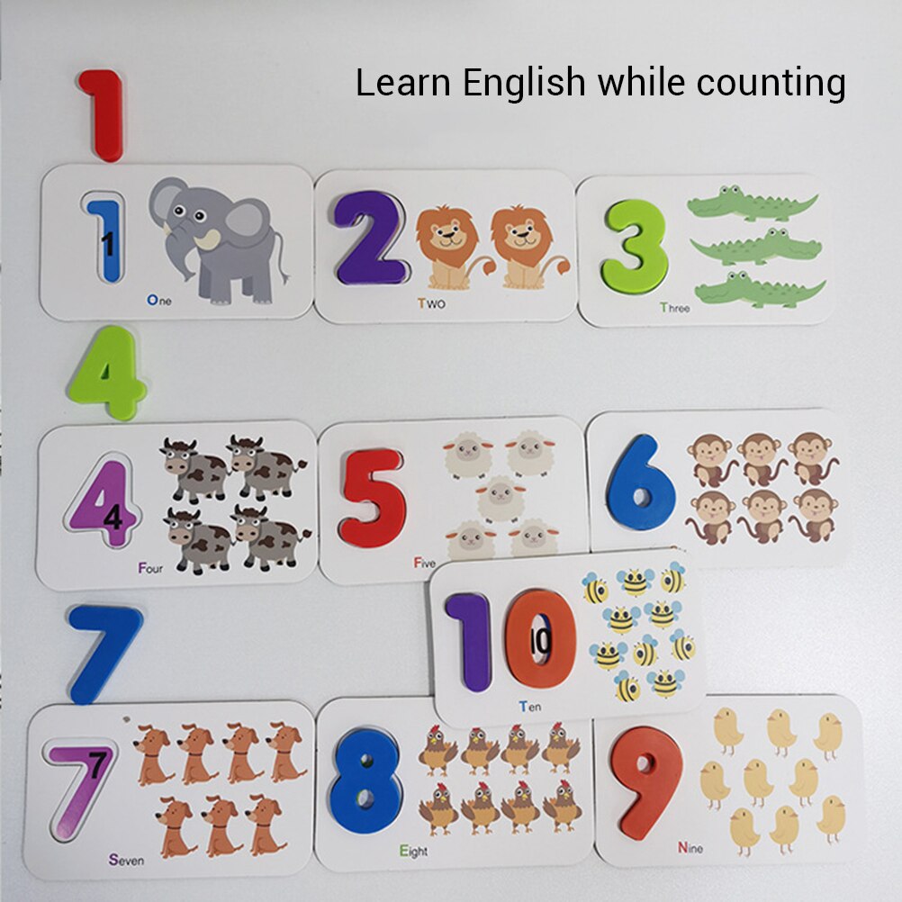 Children 3D Alphanumeric Matching Card Preschool Learning Toy Alphabet And Number Puzzles Animal Recognition Education Toy #30